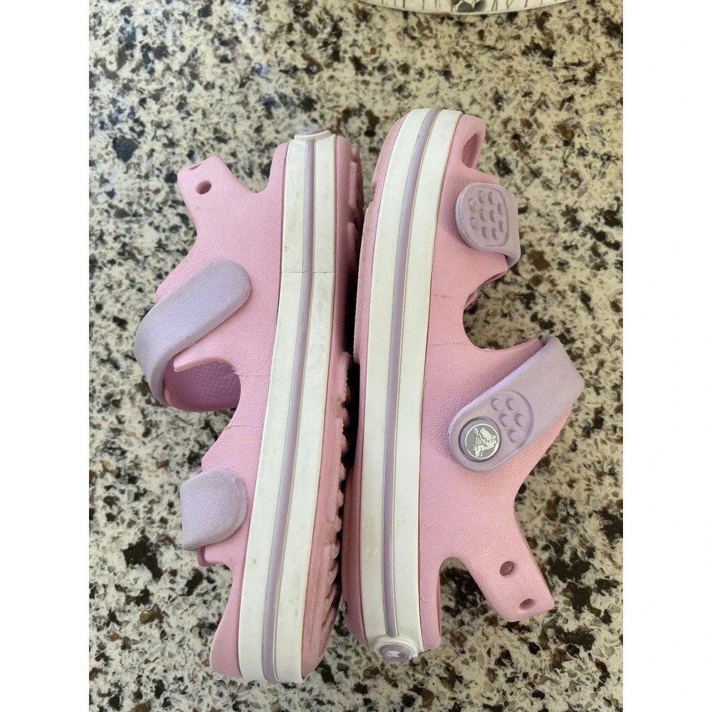 Crocs Bayaband Sandal Kids Size 11 Pink Lavender Excellent Strappy Water Shoe